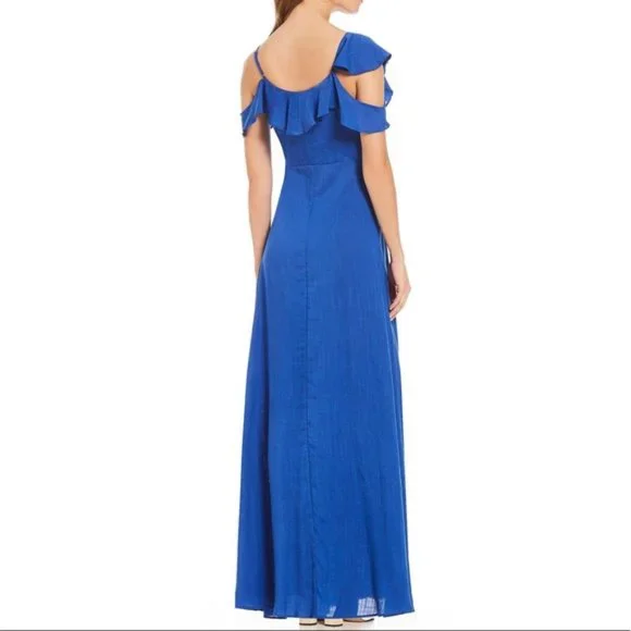 NWT Blue Ruffle Maxi Dress - Picture 2 of 4